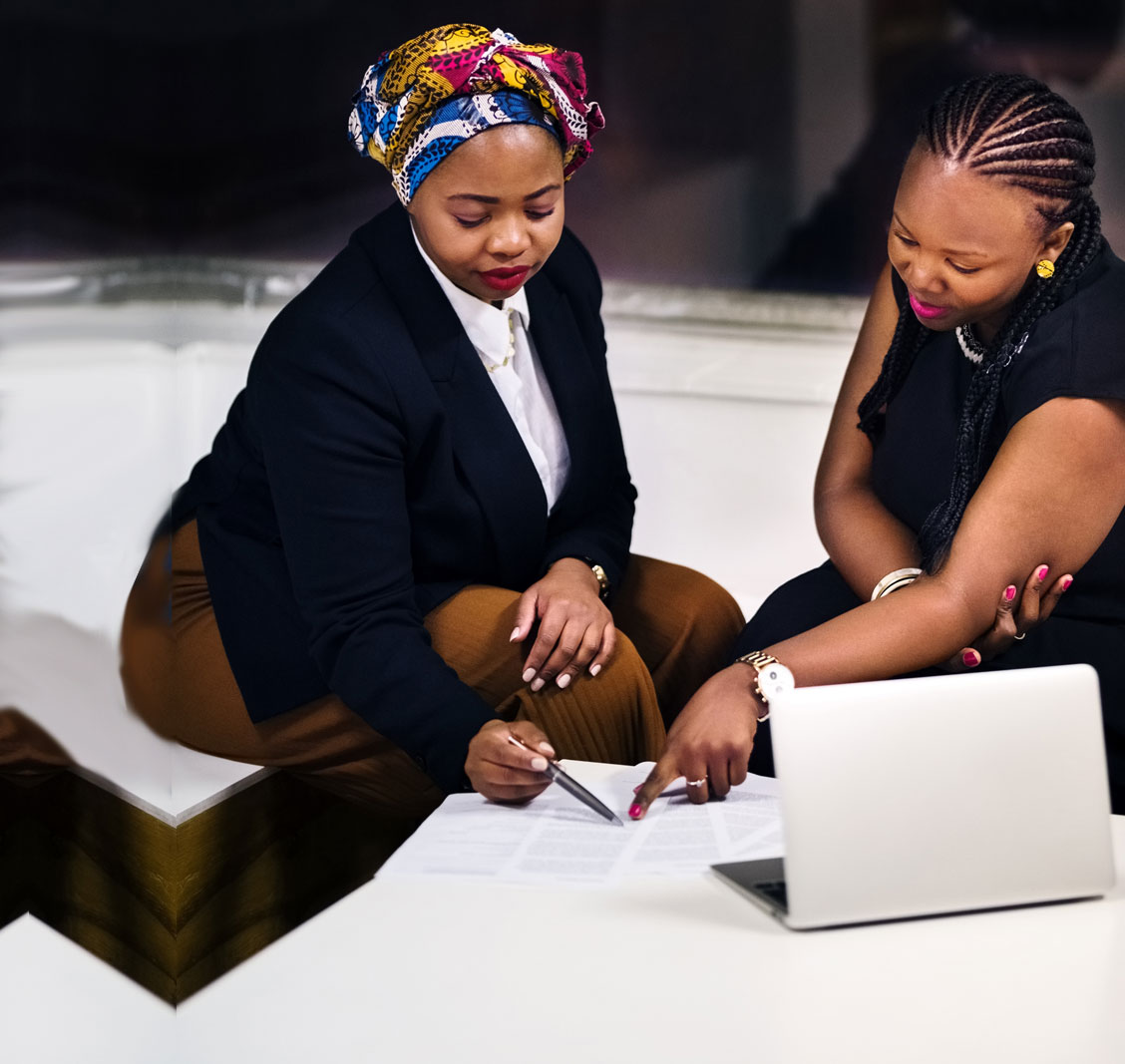 Two women in a discussion